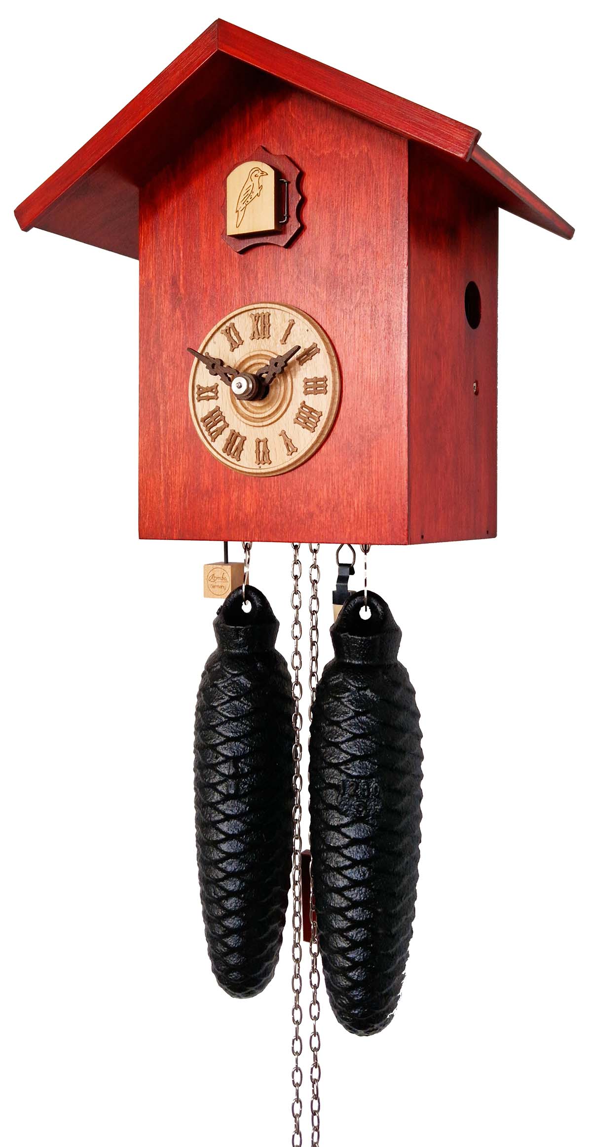 Kuckucksuhr modern Vogelhaus Rot romba-Sk34-3 - Main Image