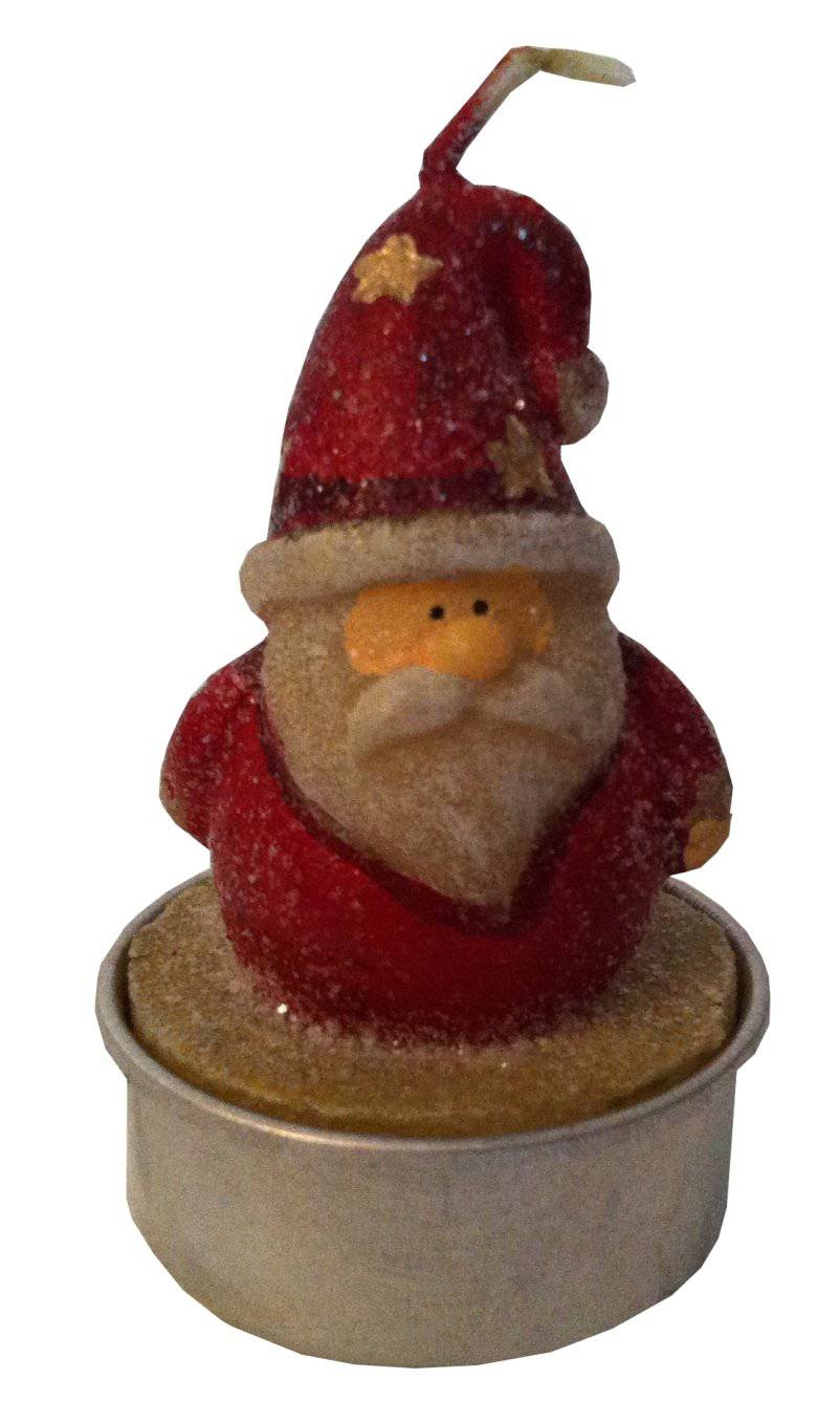 Weihnachtsmann-Teelicht rot in 6er-Set Geschenkbox