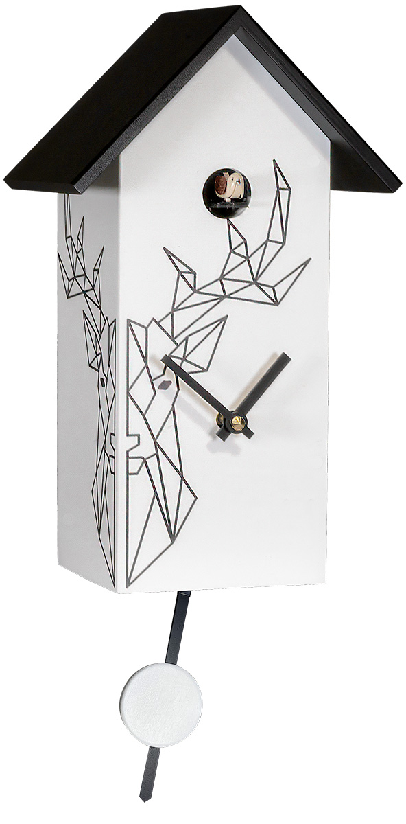 Moderne Kuckucksuhr geometrischen Hirsch