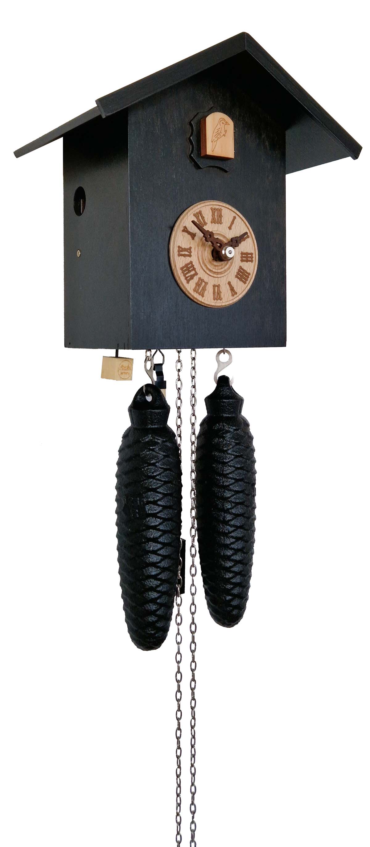 Kuckucksuhr modern Vogelhaus Schwarz romba-SK34-2