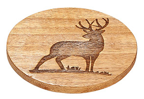 Holzuntersetzer Hirsch