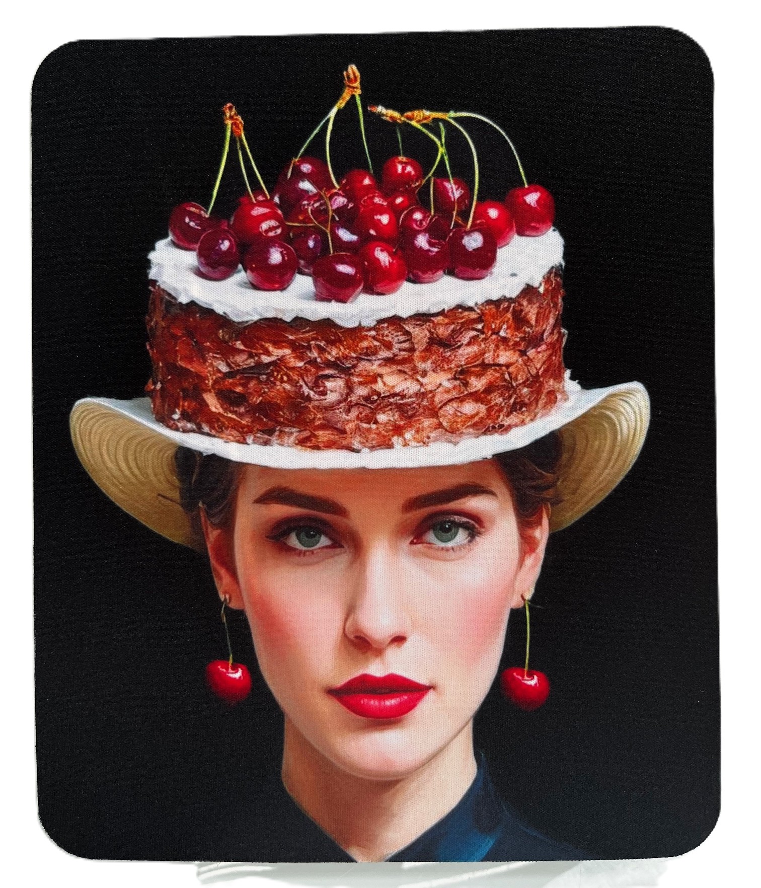 Mousepad Schwarzwald-Mädel mit Kirschtorte-Hut