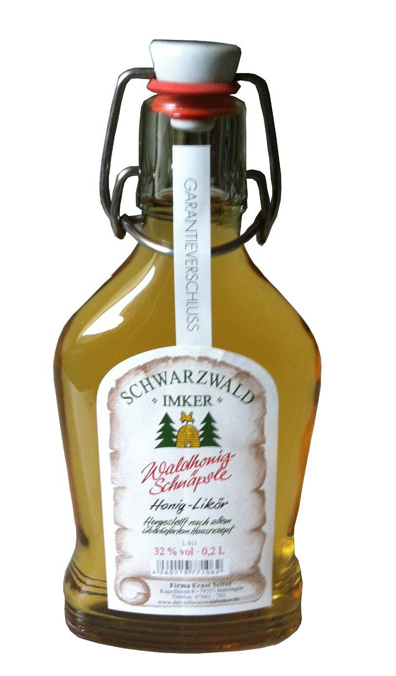 Honig-Schnäpsle in Bügelflasche