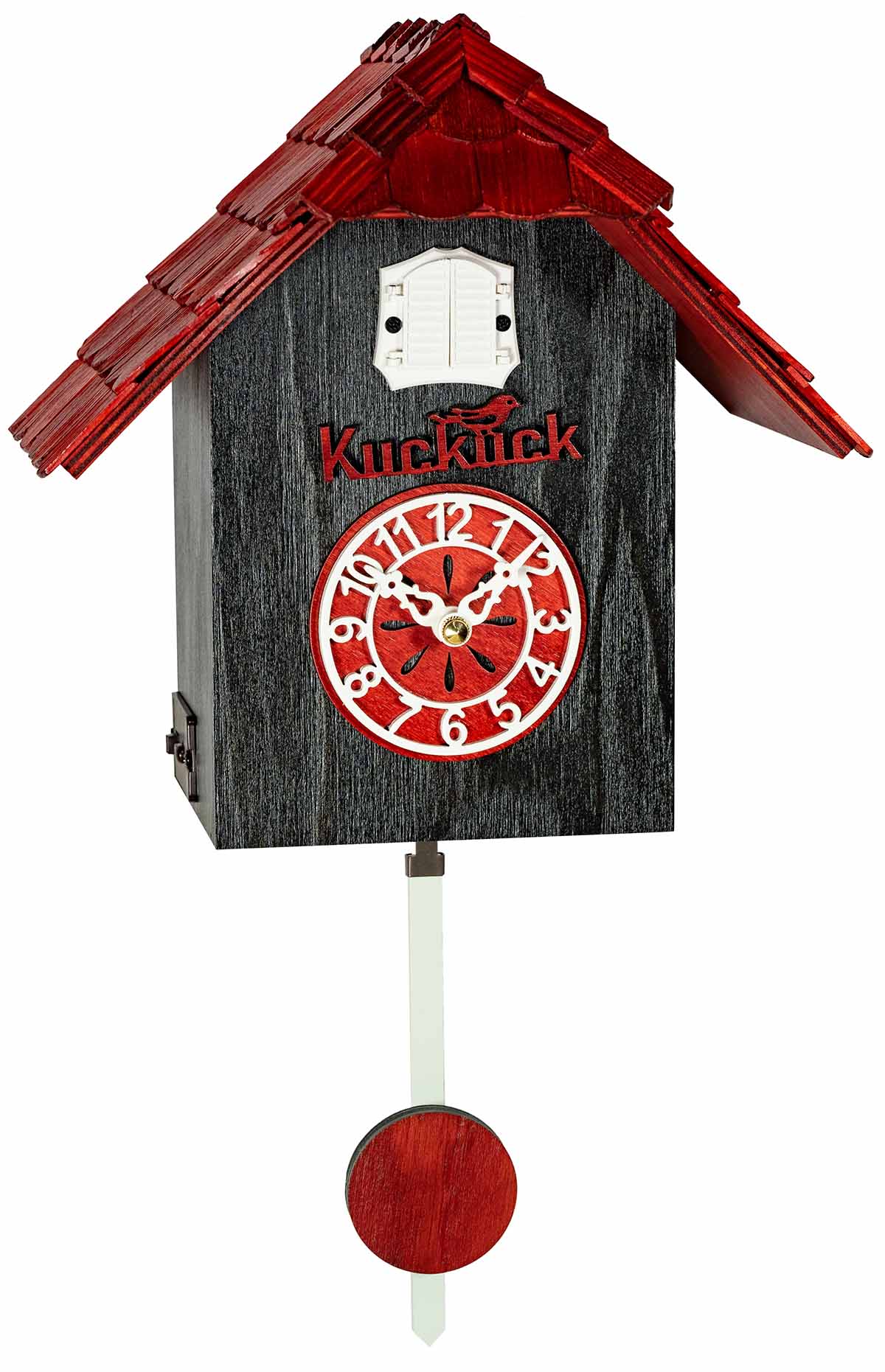 Moderne Kuckucksuhr Kuckustyle als Wand- und Stehuhr