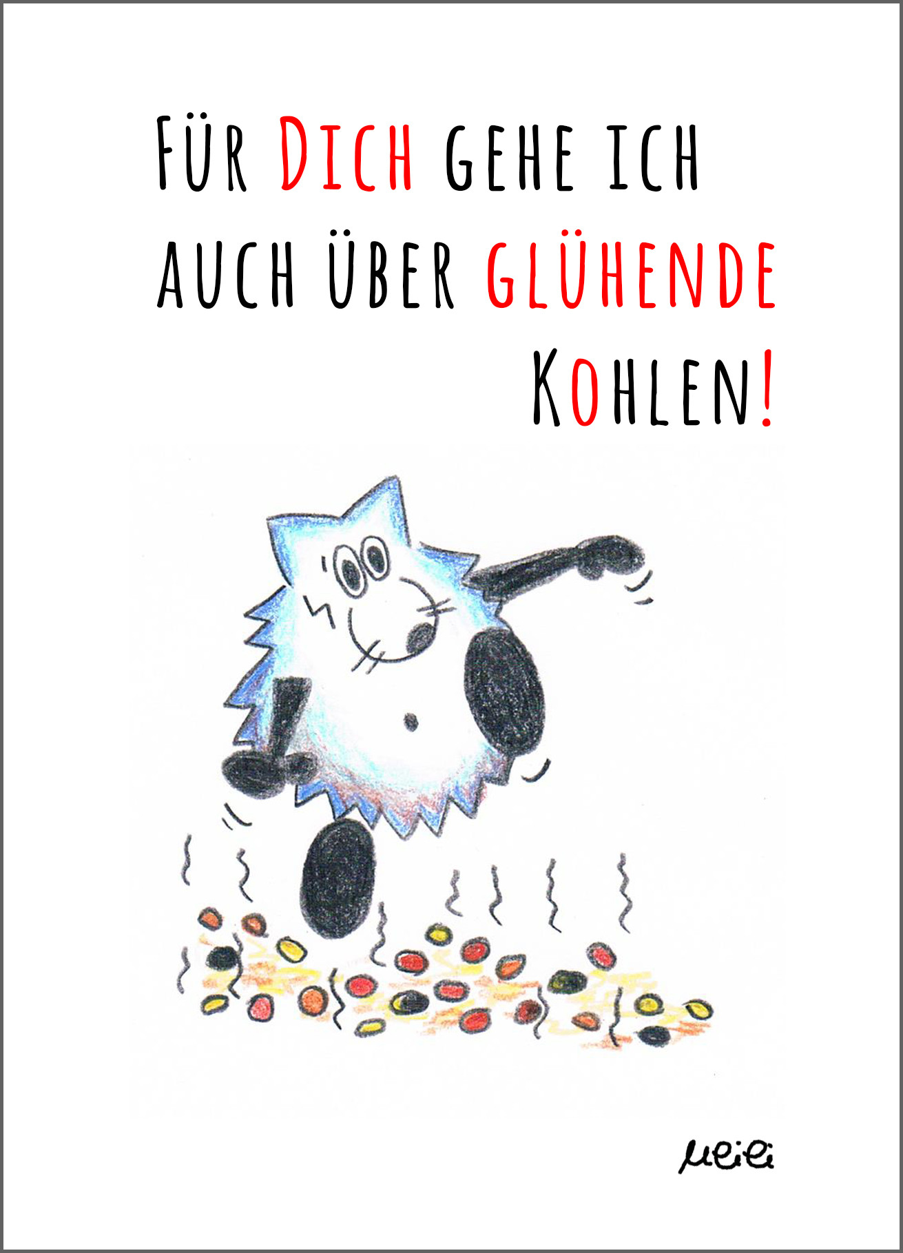 Ulili Postkarte "Glühende Kohlen"