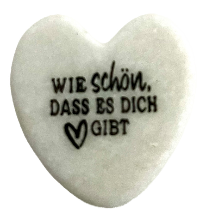Steinherz mit Spruch