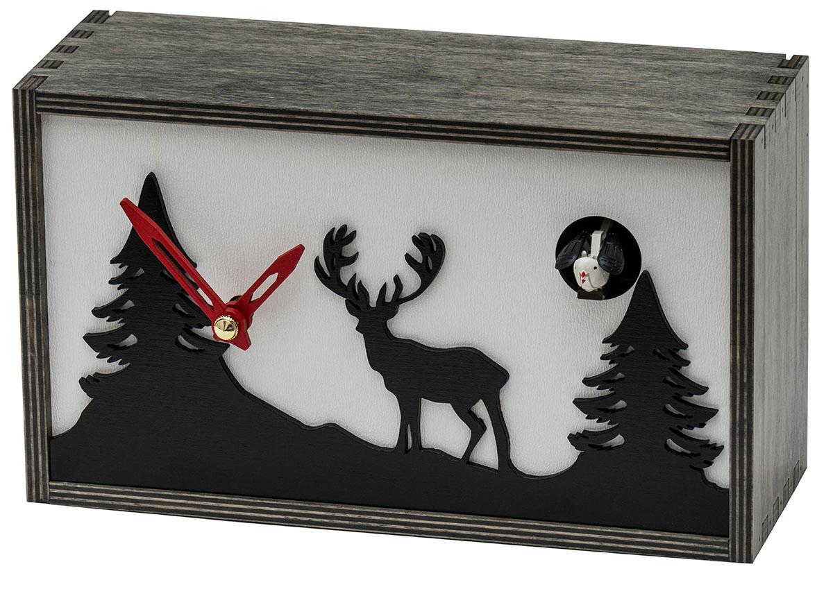 Moderne Kuckucksuhr als Wanduhr und Stehuhr