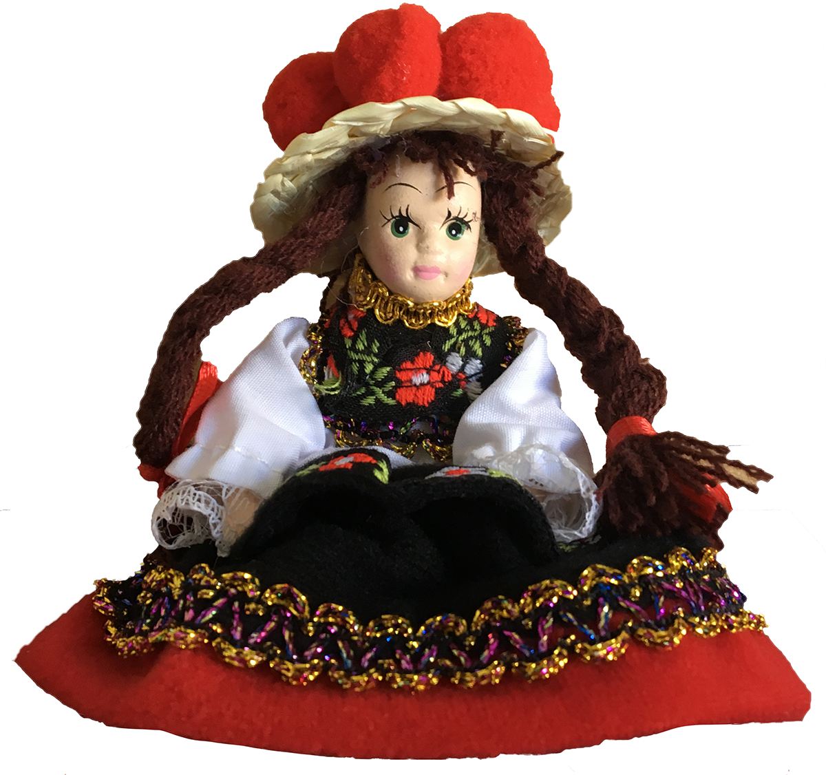 Puppe Schwarzwaldmädel mit Porzellankopf